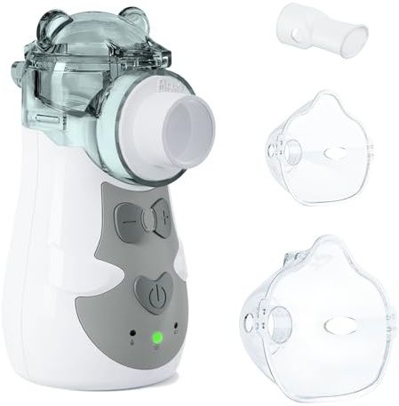 AEKREY Nébulisateur Portable Inhalateur Électrique pour Enfants et Adultes, Silencieux, Rechargeable, Technologie de Nébulisation à Maille, Aérosol Nébuliseur pour Rhume, Asthme, Bronchite, Sinusite