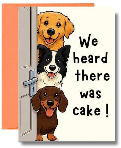 Funny Dog Birthday Card For Friends Men Women Mum Dad Animal Lovers Humour Cake Party Design JBS80