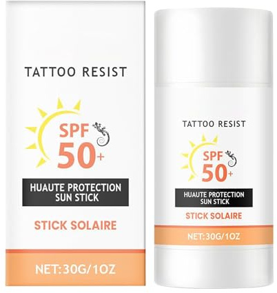 Sun Stick SPF 50 | Bâton de protection solaire imperméable | Design portable résistant à la transpiration pour nageurs, tatouages, aventures en plein air, peau sensible, baume nutritif, longue durée
