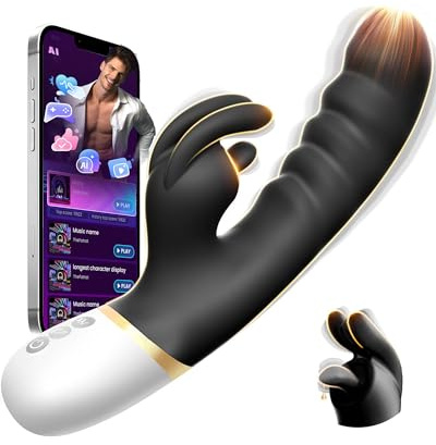 Godemichets Sex Toys Femme Vibrateur avec IA et App Rabbit Vibromasseurs Feminin à Distance,12 Modes, Gode Vibro-masseur Sextoyse Couple Plaisir, Stimulateur Clitoridien à Succion Jouet Intime