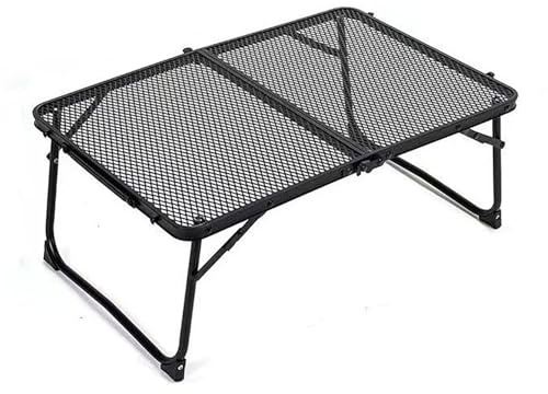 Tragbarer Campingtisch, leicht, klappbar, Gartentisch, stabiler Outdoor-Grilltisch mit Metallgitter, perfekt für Strand, Picknick, Terrasse, Balkon, Party, Angeln, 70 x 40 cm