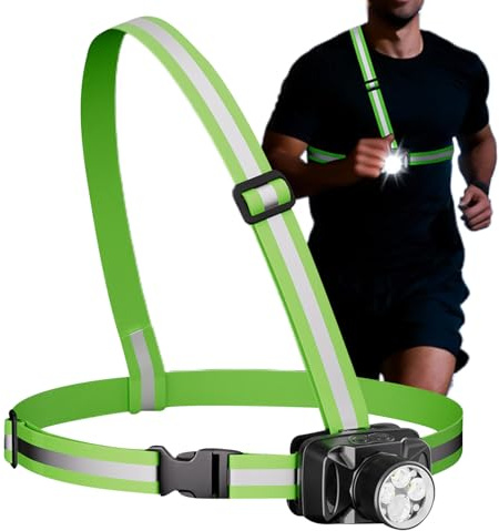 Lámpara De Carreras De Pecho - Lámpara LED Recargable Por USB 1000 Lm, Haz Giratorio De 90 Grados | Alta Visibilidad Seguridad Para Correr Senderismo Ciclismo Caminar Ciclismo Camping Ropa De Trabajo