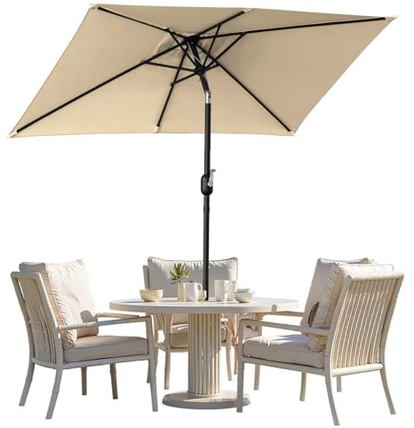 Jaxguom Ombrellone parasole rettangolare 140 x 210 cm/200 x 300 cm, ombrellone da giardino, terrazzo, parasole, pieghevole, grande ombrello per balcone, terrazza, giardino, senza supporto, Ombrello