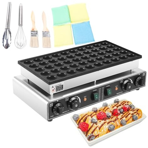 Charocean 50 Holes Mini Pancake Maker Electric Mini Dutch Pancake Maker 1700w Pancake Pan 1.77inch Electric Pancake Machine for Commercial or Home Use