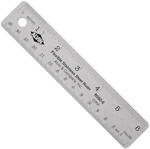 ALVIN R590-6 Flexibles Edelstahl-Lineal, 15,2 cm, metallisch, 6