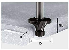 Festool Fraise à moulurer hw avec queue de 12 mm festool hw r3/d22 ss s12 - 492681