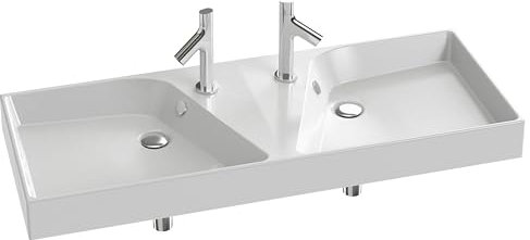 JACOB DELAFON Lavabo cerámico doble Autoportante de 2 pozas Medida 120x46cm RYTHMIK EXM112-Z-00