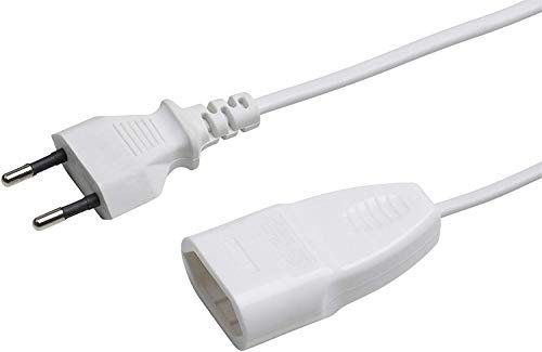 Meister Kunststoff-Verlängerungskabel mit Euro-Kupplung 5 m – für innen (IP20) – Schuko-Kupplung – weiß