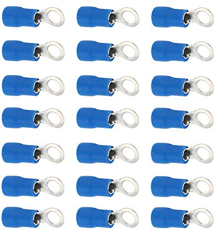 Mintice 100 Blau M4 Kupfer Kabelschuhe Ring Anschlussklemme 14-16 Ga AWG Crimp Kabel Elektrischer Crimpkabelsatz Drahtklemmen Quetschverbindern Steckverbinder kabelverbinder