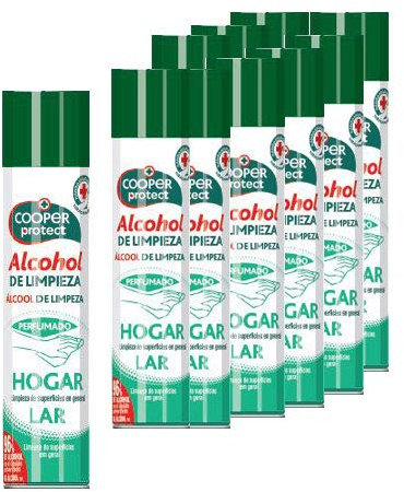 Cooper Protect. Alcohol de limpieza en spray 300 ml. Caja 12 botellas para todo tipo de superficies y objetos