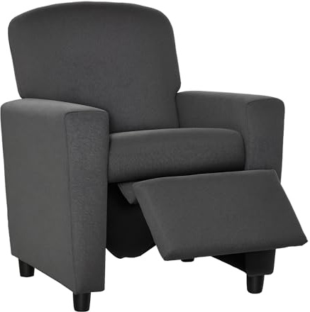 HOMCOM Kids Armchair Children Recliner Sofa Lounger Chair with Footrest for Playroom Bedroom Living Room, Grey