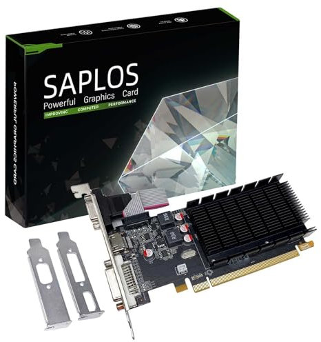 Radeon HD 5450 Low Profile Graphics Card, 2GB GDDR3 64-bit, HDMI DVI-I VGA, PCI Express x16, DirectX 11, Video Card PC, not compatible with Windows 10 Pro or 11