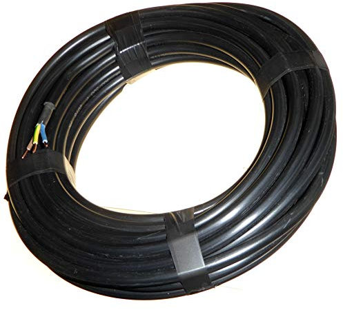 5 Metres 1.5mm 3 Core CYKY-J Tuff Cable 450/750V Black Tough Heavy Duty - Ideal Outdoor Garden Electrical Sockets Switches - Solid Core - Same as Hi-Tuff