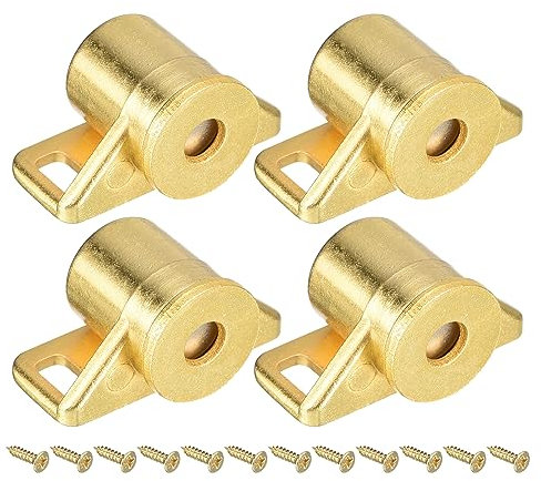 uxcell 4 Set Magnetic Cabinet Door Catch Zinc Alloy Magnet Cabinet Latch Closure Hardware for Kitchen Cupboard Closet Furniture Doors, Gold