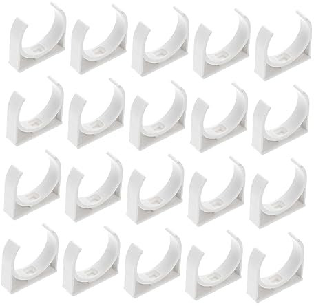 50 Stück schlauchklemmen rohrklemme pipe clamp rohrclip Wasserrohrverschluss Fastner u Form Rohrschelle Fernsehtisch TV-Halterung PVC-Rohrschelle Rohrhalterung Pipeline U-Rohr Weiß