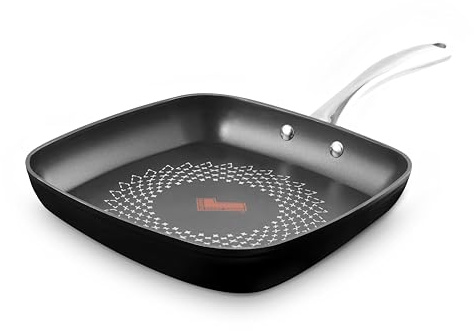 TOWER T900307 SmartStart Ultra geschmiedete 26 cm Aluminium-Grillpfanne mit Aeroglide Ultra Antihaftbeschichtung, Induktions-kompatibel