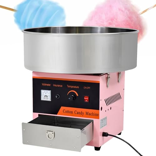 Hydravex Cotton Candy Machine Commercial, 1000W Electric Cotton Candy Machine, Cotton Candy Maker with Sugar Scoop, Storage Drawer, Perfect for Family Party, Kids Birthday