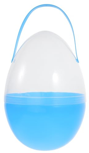 Cabilock Easter Openable Egg With Handle Large Plastic Fillable Easter Egg For Party Favor Openable Egg-shaped Box For Easter Toys Candy