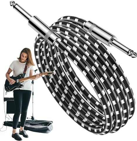 Gitarrenkabel 3 Meter Gitarren Verstärker Kabel | Robuster Kabel mit Geraden Steckern für Liveaufnahme Musikproduktion Bühne Übung