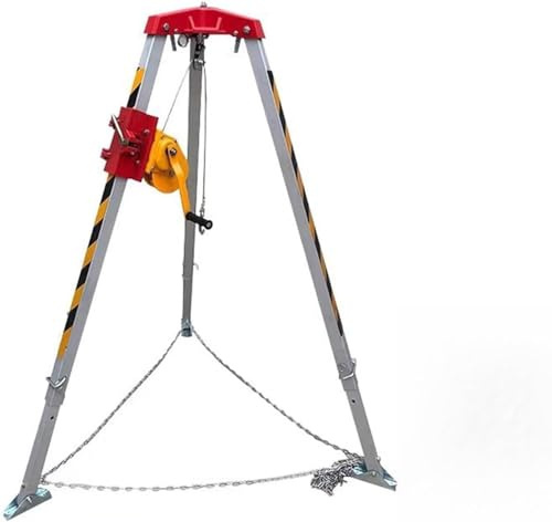 Kit de trépied de sauvetage robuste – Équipement de levage pour espace confiné – Treuil autobloquant capacité de 544,3 à 1179,3 kg