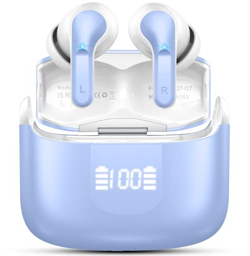 Ordtop Wireless Earbuds, 50+Hrs Bluetooth 5.4 Headphones, 3D-Stereo Deep Bass in Ear Buds, 4 ENC Noise Cancelling Mic Earphones, 3g USB-C IP-X7 Waterproof Headset Android iOS for Sports Running Gym