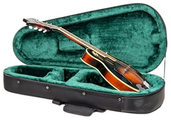 Crossrock Foam Case for A & F Style Mandolin | Lightweight Black Gig Bag with Plush Interior & Storage, Detachable Backpack (CRP300MAFBK)