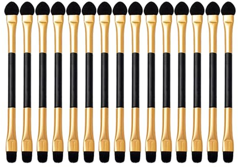 TOVINANNA 15 Pinceaux Maquillage Yeux Double Embout éponge de précision | Application précise fard à paupières, applicateurs professionnels longue tenue pour maquillage naturel bureau , 12.5cm