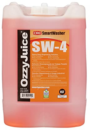 CRC SmartWasher OzzyJuice SW-4 Heavy Duty Degreasing Solution, 5 Gallon, Water-Based, Non-Flammable, Ph Neutral, Industrial Strength, Suitable For Automotive And Industrial Applications