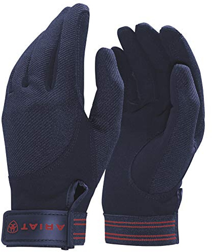 ARIAT Ladies Non-Insulated Tek Grip Riding Gloves - Navy Blue: 6.5