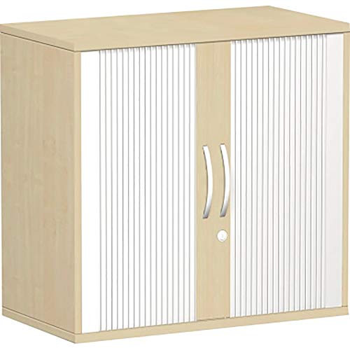 Gera Möbel Schranksystem Flex Querrollladenschrank, Holzdekor, Silber/ahorn, 80 x 42.5 x 79.8 cm
