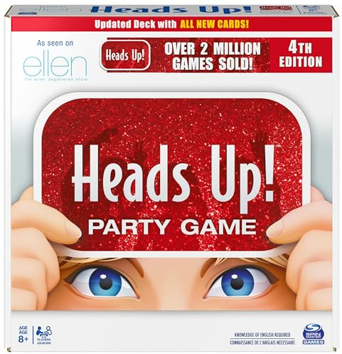 Spin Master Games, Head’s Up. 4th Edition, Easy to Play for Family Game Night, Fun for Adult, Teens & Kids, 2-6 Players, for Ages 8 & Up