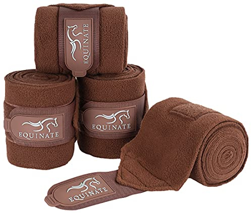 Equinate Fleecebandage Harmony, set om 4 i många färger, bandage, fleece, brun, ponny