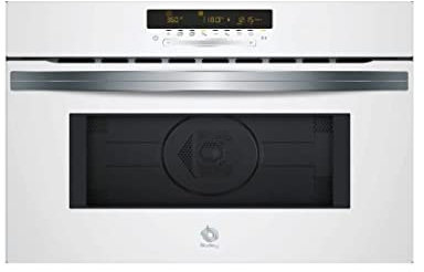 Balay - Horno compacto con microondas, 60 x 45 cm, 15 recetas automáticas, Cristal blanco, 3CW5179B2