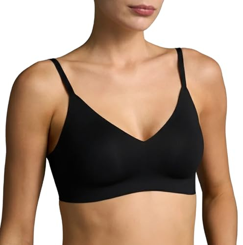 EBY Sostén de Alivio para Mujer, sin Costuras y sin Aros con Tirantes Ajustables, Negro -, Medium