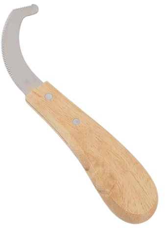 Coltello per Zoccoli di Cavallo Forniture per l'allevamento di Bestiame Affilatore Gomma Manico in Legno Attrezzi da Giardinaggio