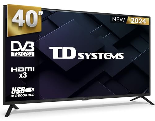 TD Systems - 40 Zoll Full HD TV, Nicht-Smart TV, HD DVB-T2/C/S2 Television, Fernseher mit 2 Jahre Garantie, Modell 2024 - PRIME40C19F