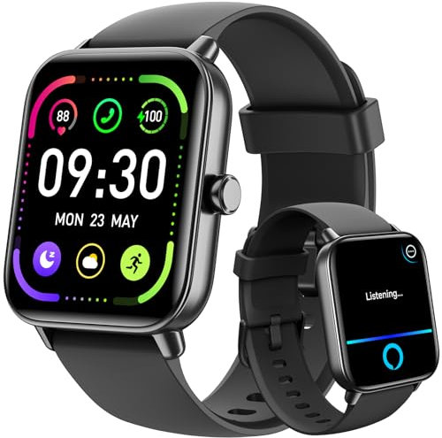 Gydom Smart Watch for Men Women Answer/Make Calls, Alexa Built-in, 1.8 HD Mens Smart Watch with Heart Rate/SpO2/Sleep Monitor, IP68 Waterproof, Fitness Watch for iPhone/Samsung/Android, 100+ Sports