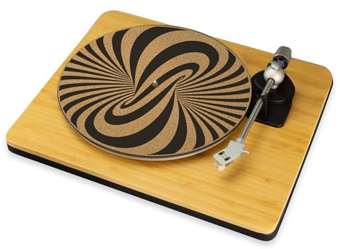 Optical Illusion Cork Record Player Slip Mat TurnTable DJ Slip Mat UV Printed (Large 12)