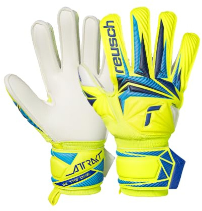Reusch Torwarthandschuhe Kinder | starker Grip & ergonomische Passform | zuverlässige Performance, für Training & Spiel, geeignet für Naturrasen & Kunstrasen, Größe 4-8, Attrakt Advance Junior