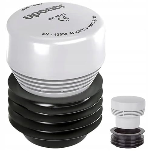 WYSKONT Rörluftare DN32-63 HypAir Balance – Ventilationsventil för sanitär installation, undertrycksutjämning, mot luckor och kanallukt, EN 12380, enkel montering