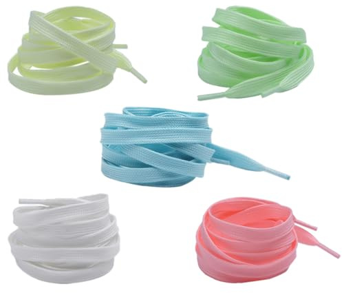iplusmile Cordones Luminosos para Zapatos de 100cm Diseño Único y Mezcla Resistente, Paquete de 5 Pares para Zapatillas Deportivas y Uso Decorativo