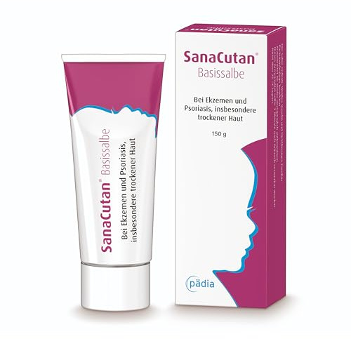 SANACUTAN Basissalbe, 150 g – Cortisonfreie Salbe zur Behandlung bei Ekzemen und Hautentzündungen | Fettsalbe zur Anwendung bei Psoriasis, insbesondere bei trockener Haut | Für Erwachsene und Kinder