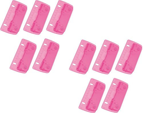 Wedo 67809 2fach Taschenlocher (Kunststoff zum Abheften für 8 cm Lochung, mit 12 cm Skala) pink (10, ICE-pink)