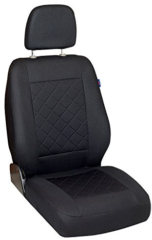 T6 Sitzbezug - Fahrersitz - Farbe Premium Schwarz gepresstes Karomuster
