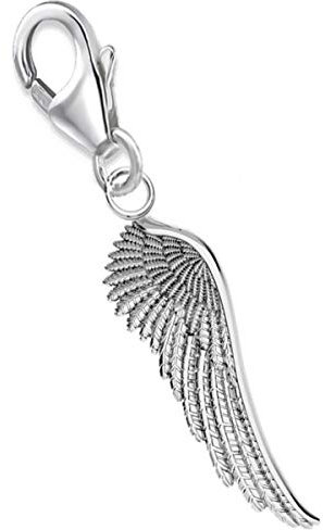 Goldene Hufeisen Engelsflügel Charm/Anhänger 925 Echt Silber Mädchen Damen Engel Flügel
