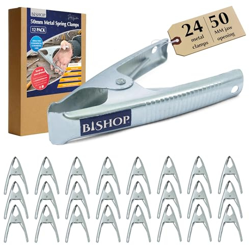 Morsetti a molla in metallo di grado commerciale per la lavorazione del legno, antiruggine, morsetti per teloni, 50 mm, clip in metallo, struttura in acciaio, lunghezza 160 mm, clip a tripla molla