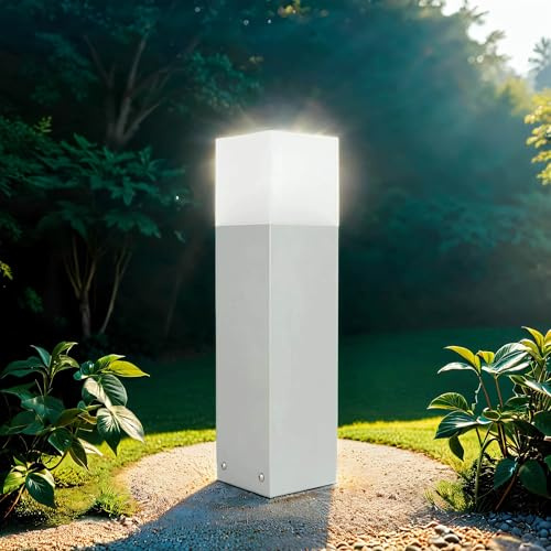 Licht-Erlebnisse Kleine Gartenlampe eckig 40 cm IP44 Außenbereich vielseitig AWERNE Pollerleuchte Terrasse Weg