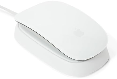 Ascrono - Ladestation Kompatibel mit Apple Magic Mouse 2 - Weiß - PerfectZubehör | Verwendbar als Ladestation, Ständer & Ladegerät | Enthält EIN 1,5 m langes USB-A-zu Kabel
