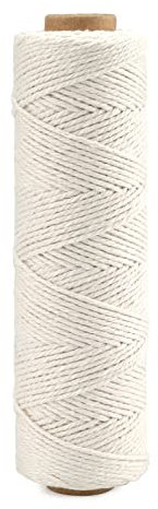 G2PLUS 100M Beige Cotton Twine, 1.0MM Wrapping Bakers String, 3Ply Butchers Cord for DIY Gift Decorations and Handicrafts