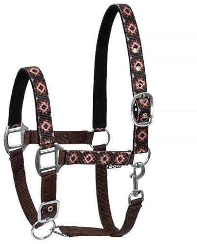 Start Halfter für Pferde, Pferdehalfter verstellbar 2 Fach an Kinnriemen & Genickstück, Stallhalfter, Halfter Pferd Vollblut, Halfter Warmblut, Pony (Braun, Pony)